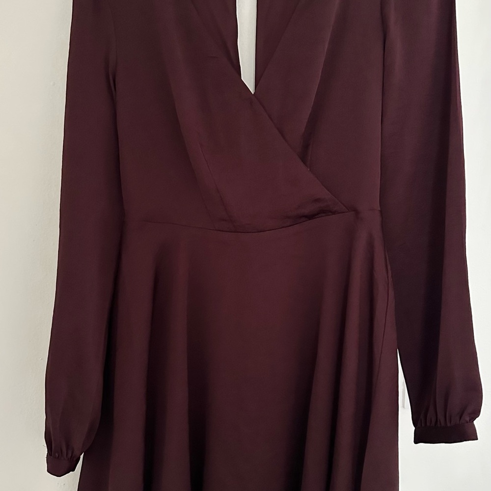 Elegant Burgundy Wrap Dress